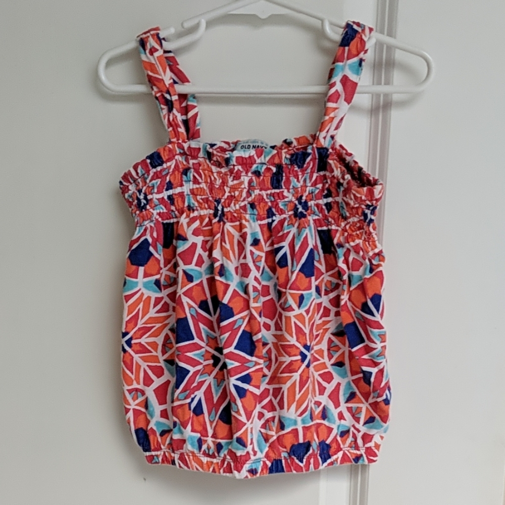 Old Navy multicolored smocked tank top